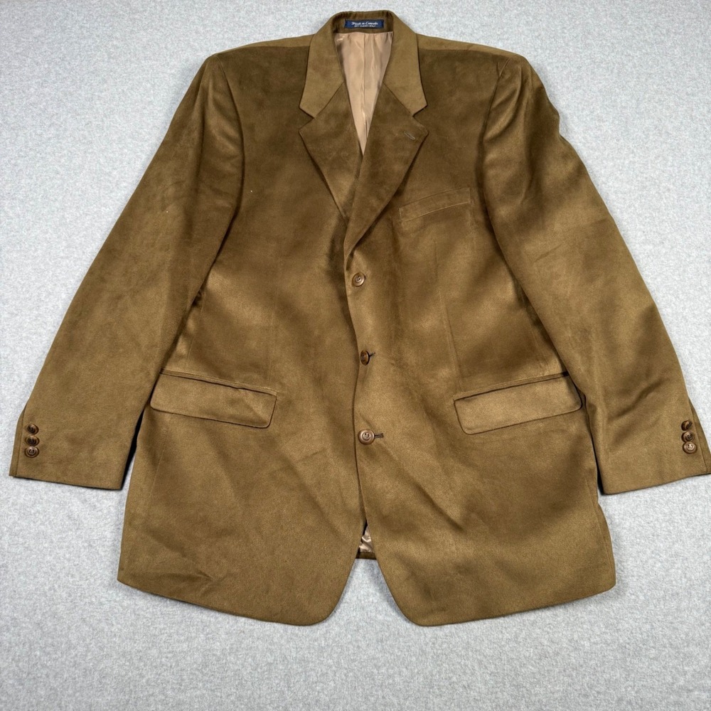Brandini Robinsons-May Mens 46T Faux Suede Blazer Jacket Brown Made in Canada